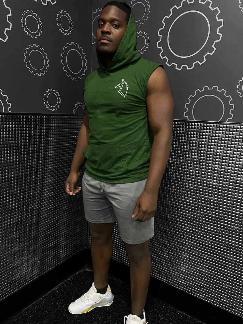 Tdim green sleevless hoodie