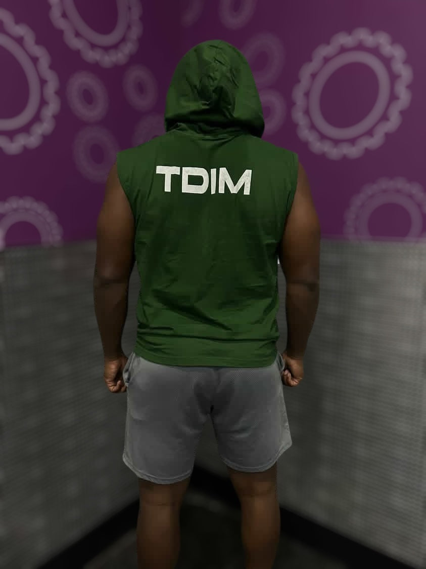 Tdim green sleevless hoodie