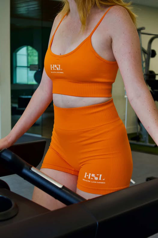 Orange female biker sets