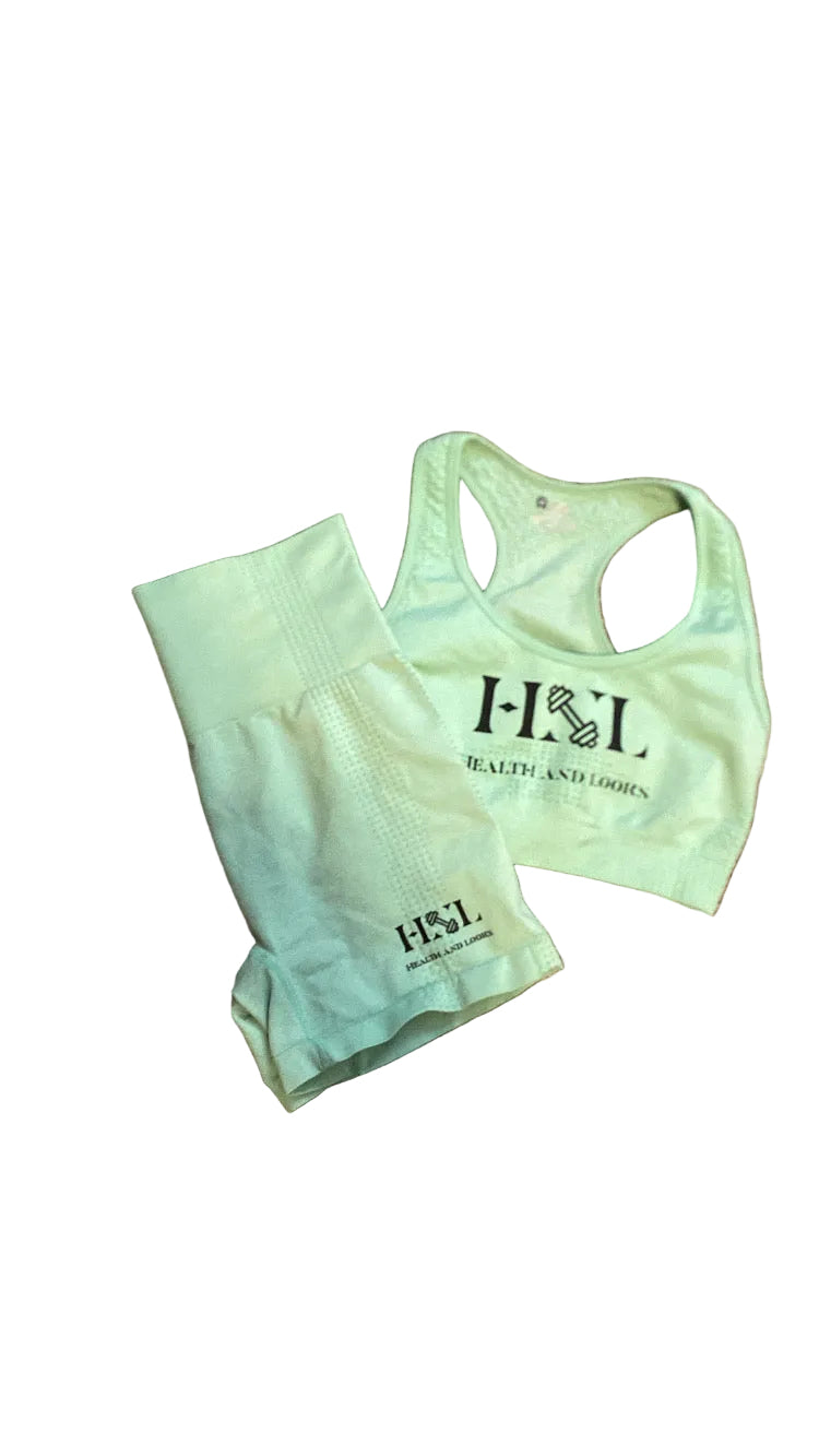 Women mint green biker set
